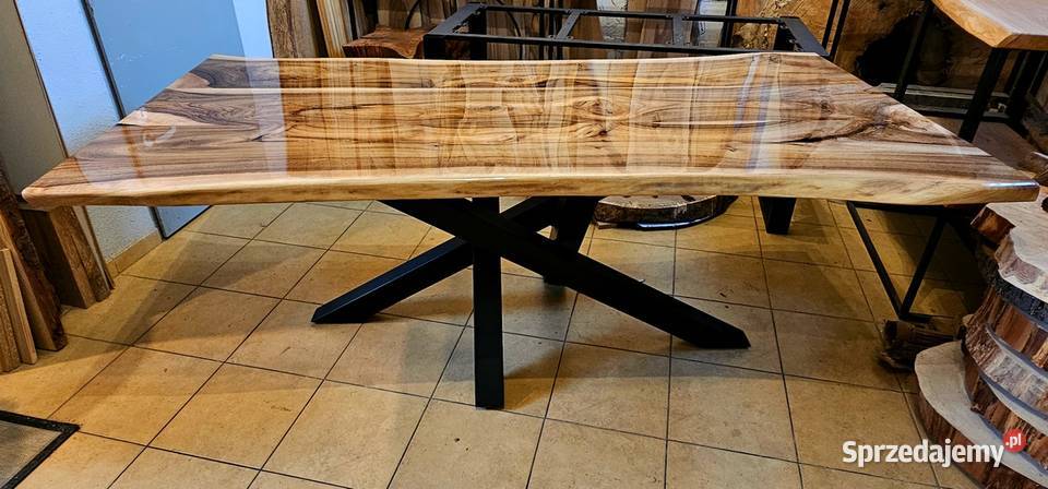 Stół orzech włoski 200x100 lite drewno 75cm Kielce