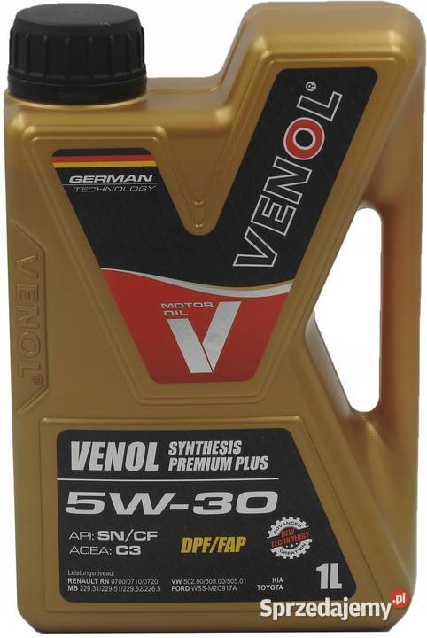Olej VENOL Synthesis Premium Plus SN CF 5W30 C3 Sieradz