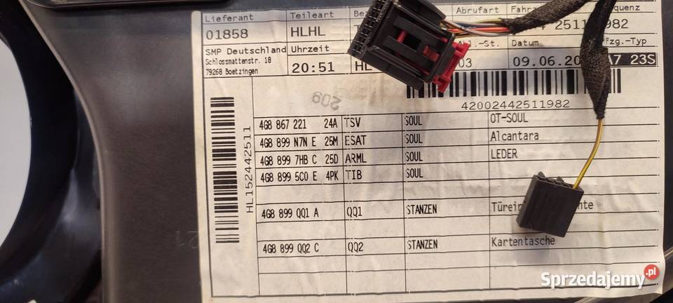 AUDI A7 4G BOCZEK DRZWI LEWY TYŁ 4G8867221 dolnośląskie