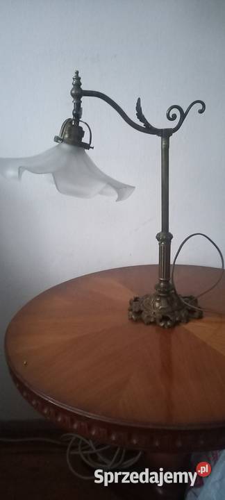 Secesyjna bogato zdobiona lampka z mosiądzu Skierniewice sprzedam