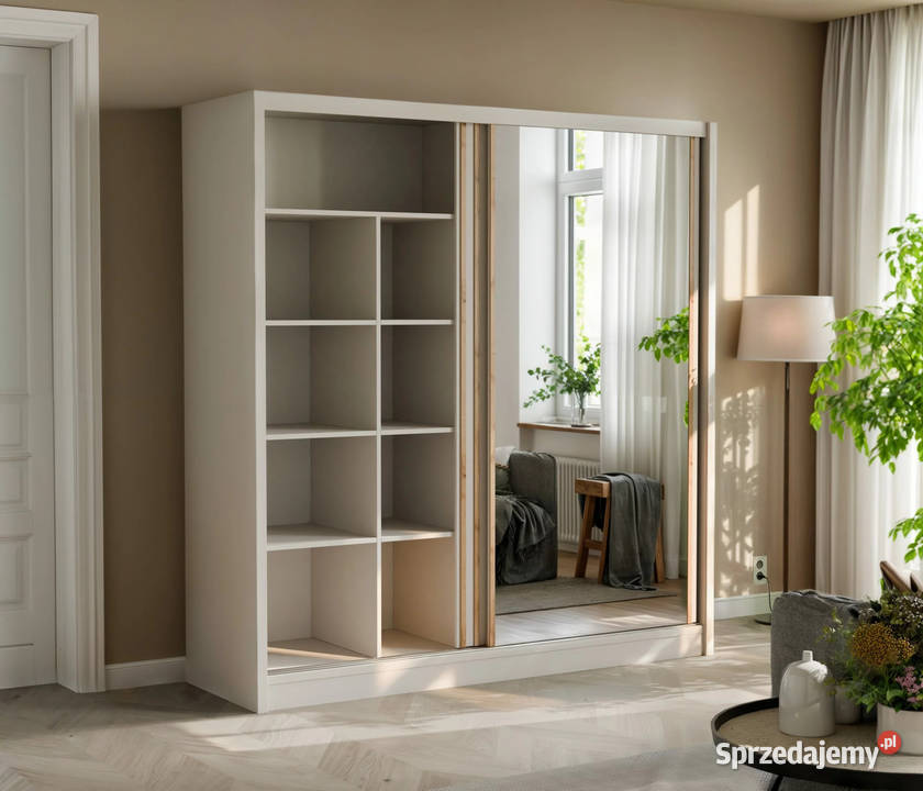 Szafa London 203x215x60 lustro lamele 3 kolory łódzkie Wieruszów sprzedam