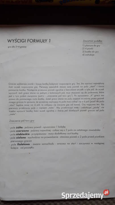 2 gry planszowe Wyścigi Formuły 1 i Wyścigi Pozostałe Kraków sprzedam
