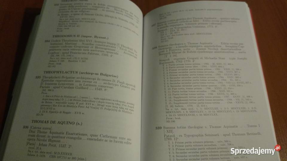 Katalog starych druków biblioteki Papieskiego Gdańsk sprzedam