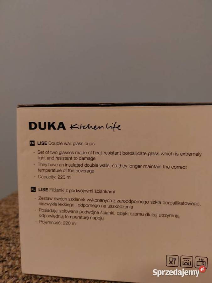 Filiżanki DUKA Lise 220 ml Porcelana i szkło