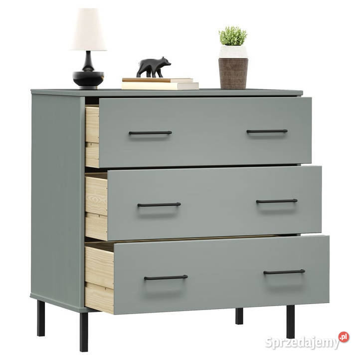 Komoda OSLO z 3 szufladami szara 77x40x795 lite Meble mazowieckie Warszawa