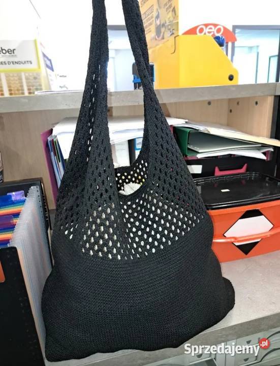 Czarna dziergana torebka Legnica