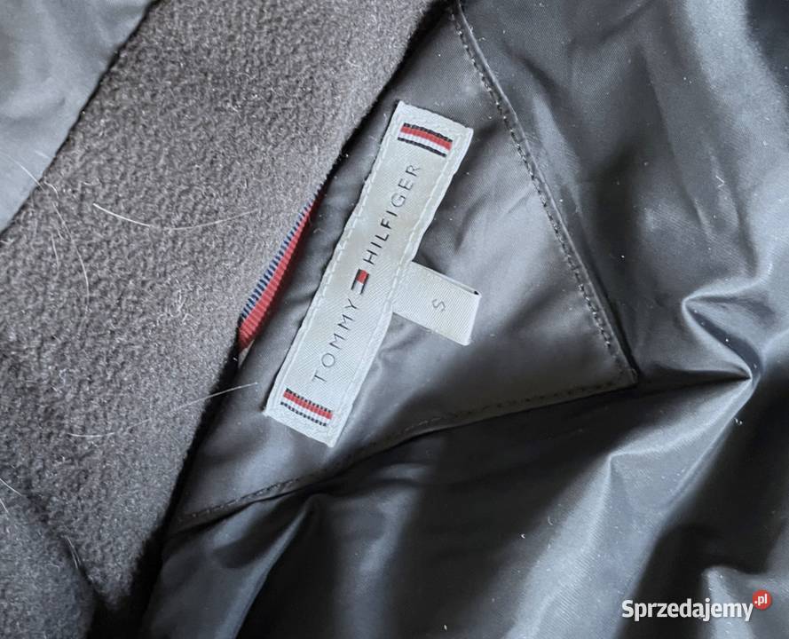 Kurtka płaszcz puchowa Tommy Hilfiger S ciemny Bez wzoru Gdańsk