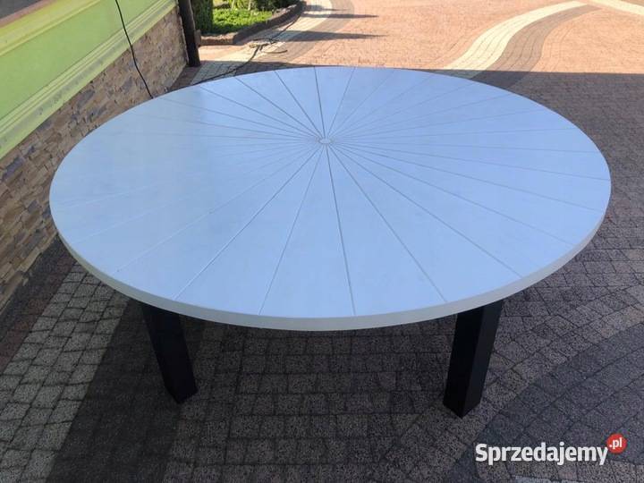 Stół ogrodowy drewniany okrągły 200 180 160 150