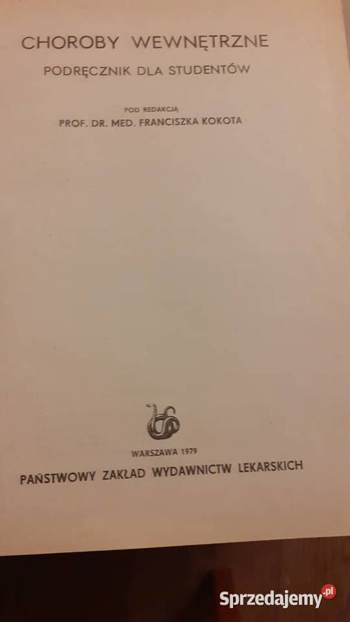 Choroby wewnetrzne Książki naukowe i popularnonaukowe Szczecin