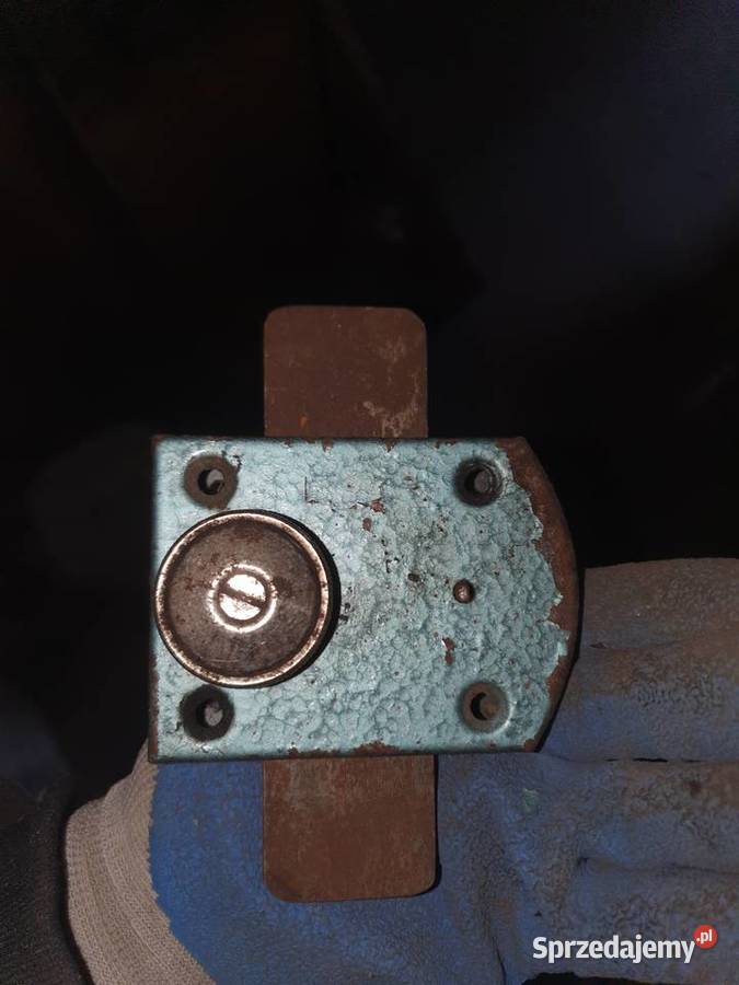 Stary metalowy zamek rygiel drzwiowy vintage PRL Warszawa sprzedam