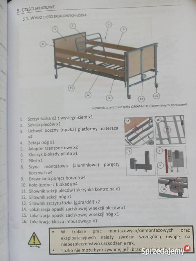 Łóżko rehabilitacyjny Klonów sprzedam