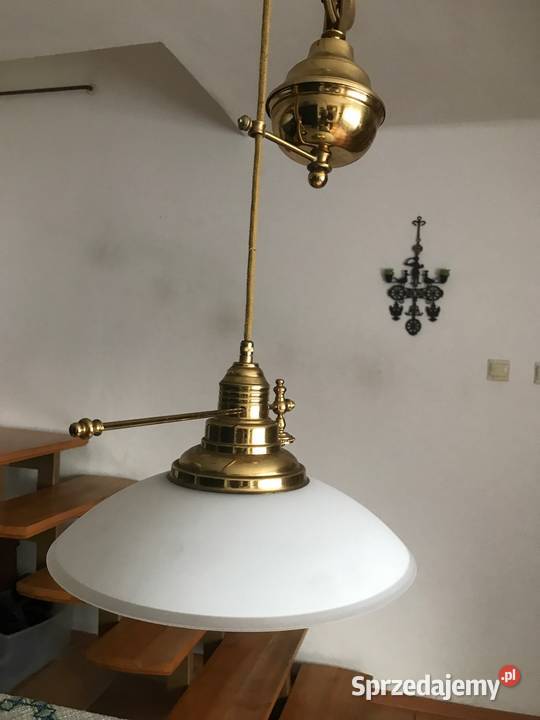 OKAZJA Wiszaca lampa mosiezna z przeciwwaga śląskie Tychy