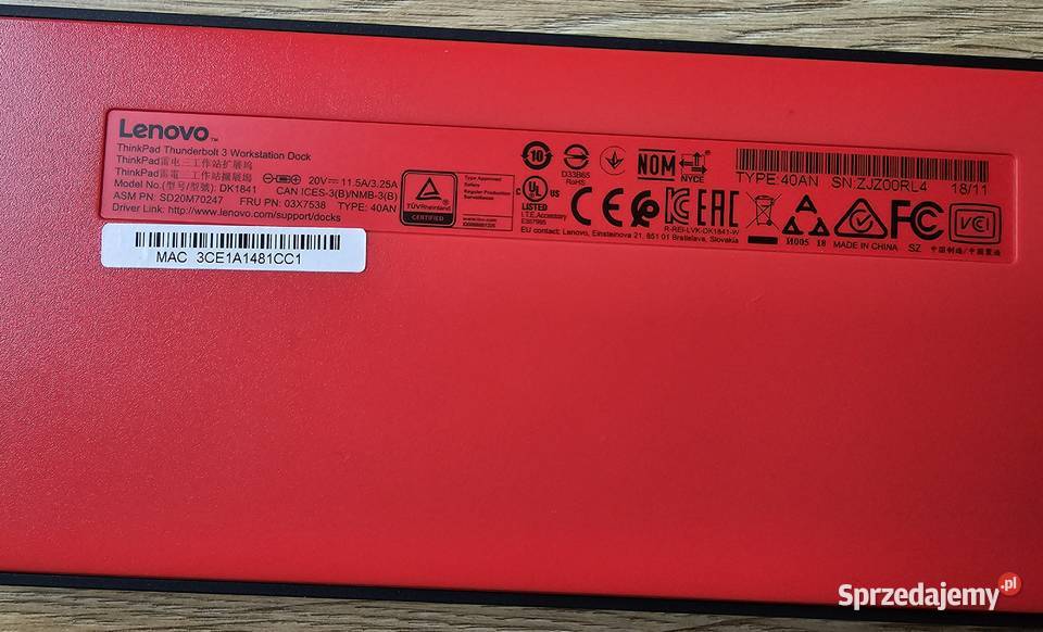 Lenovo ThinkPad Thunderbolt 3 Workstation Dock stacje dokujące Warszawa
