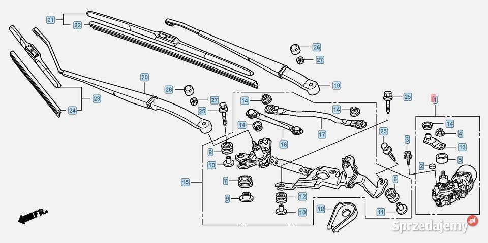 SILNICZEK WYCIERACZEK PRZEDNICH HONDA JAZZ III