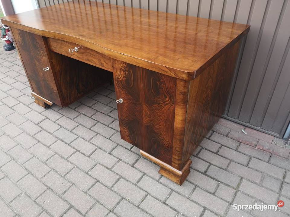 Biurko ARTDECO Orzech Zgrabne Stare Antyk wielkopolskie Swarzędz