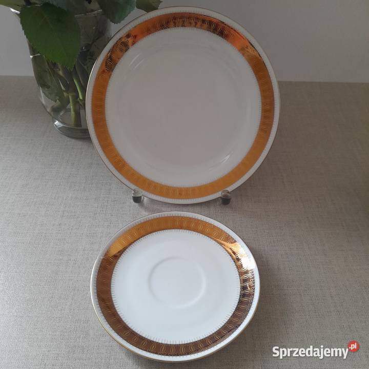 Porcelanowe trio śniadaniowe Kahla Niemcy DDR Bogatynia