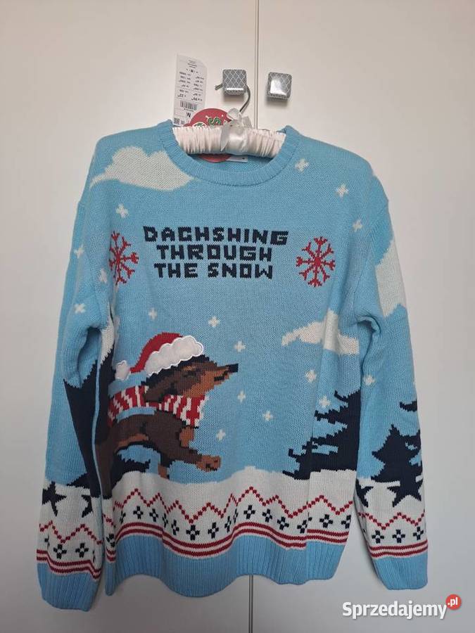 Cropp Świąteczny sweter z jamnikiem sweter Warszawa