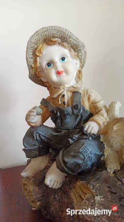 Figurka chłopca z psem Biskwitowa Piękna scenka Antyki, Sztuka, Kolekcje Gdańsk