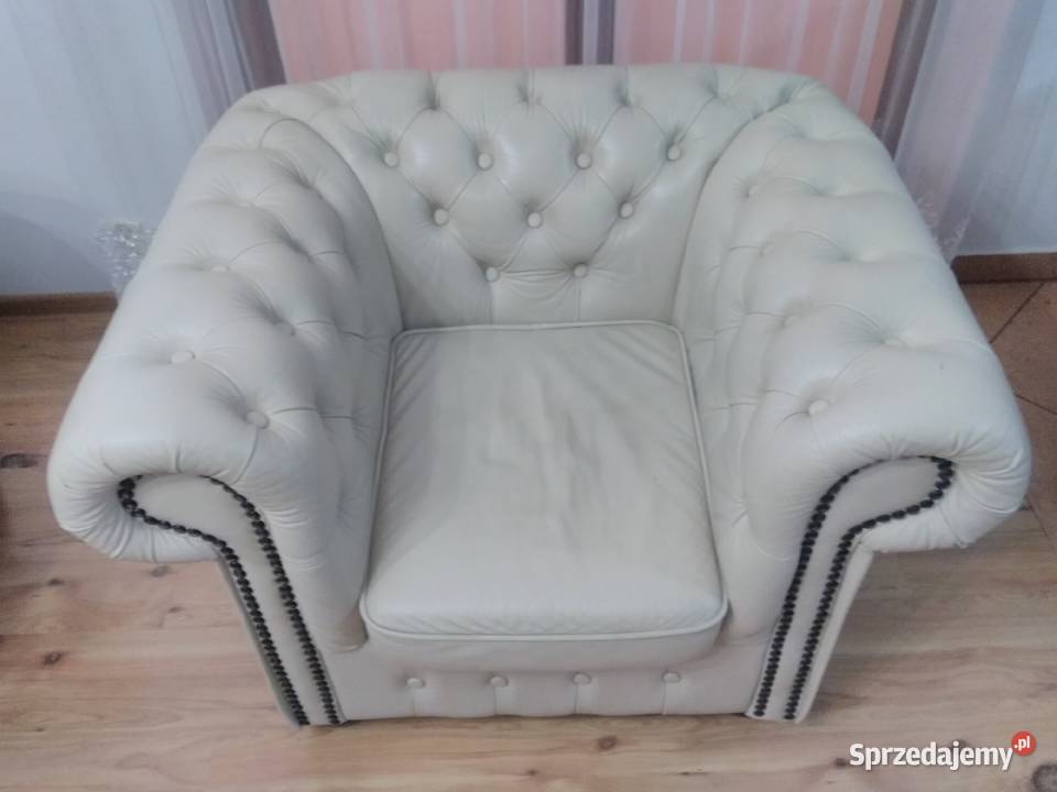 Zestawu fotel 1chesterfield skóra naturalna