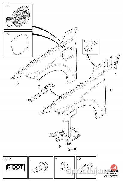 VOLVO XC60 II lewa zaślepka błotnika podszybia dolnośląskie Bielany Wrocławskie sprzedam