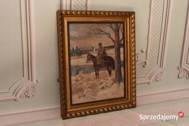 Jerzy Kossak Ułan Na Koniu w Czasie Zimy Polski Kraków sprzedam