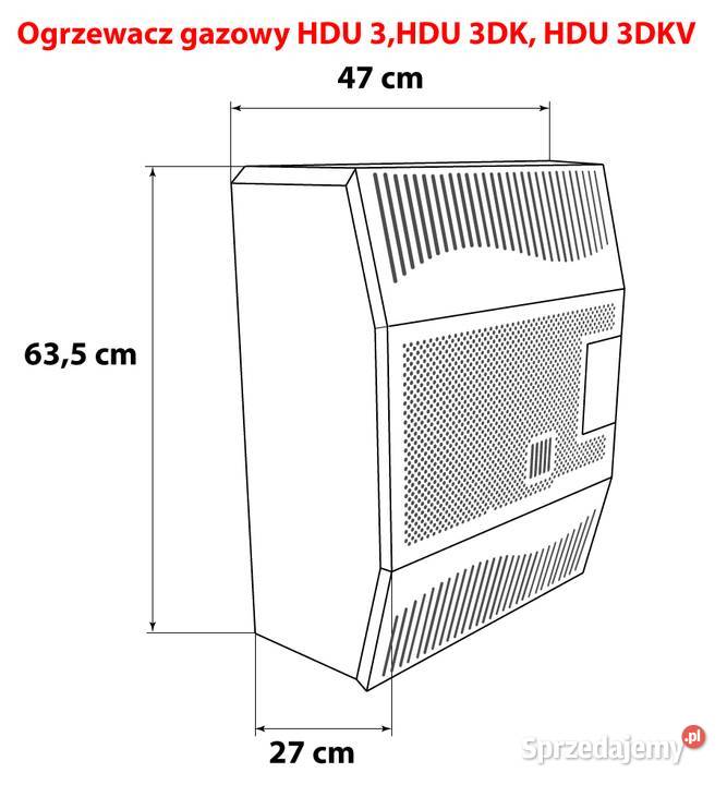 Piecyk gazowy HDU 3DKV z żeliwną komorą 3kW z gaz Stąporków sprzedam