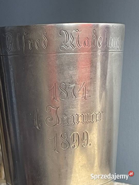 Srebro Kubek na 3 kulkach Niemcy XIX wiek Jelenia Góra