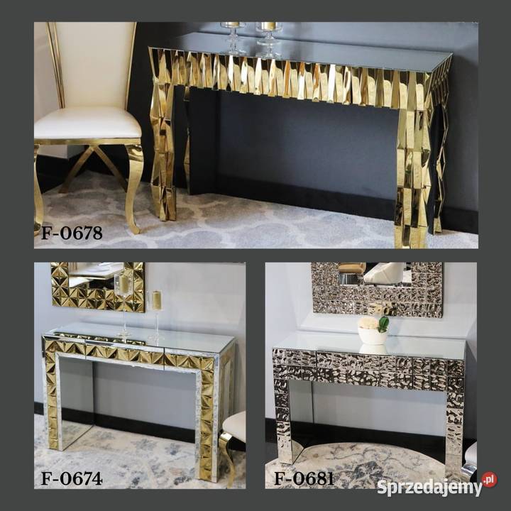 Konsola Glamour Toaletka Szklana Mebel Lustrzany Warszawa