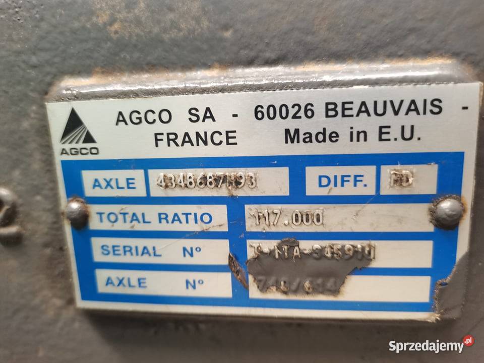 Obudowa osi Massey Ferguson 7616 Agco 4348687M93 wielkopolskie Wilkowo