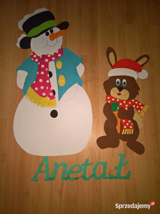 Dekoracje dwustronne okienne o tematyce zimowej Garwolin