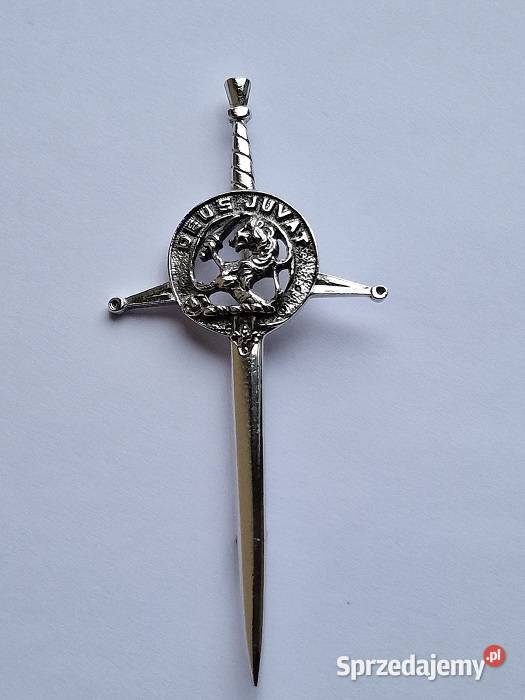 VINTAGE SZKOCKA BROSZA MĘSKA MIECZ MACDUFF DEUS śląskie