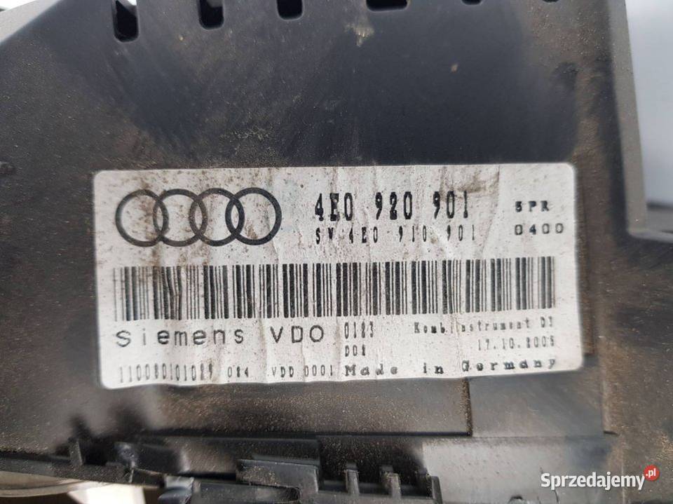 LICZNIK ZEGAR 4E0920901 AUDI A8 D3 Lipno