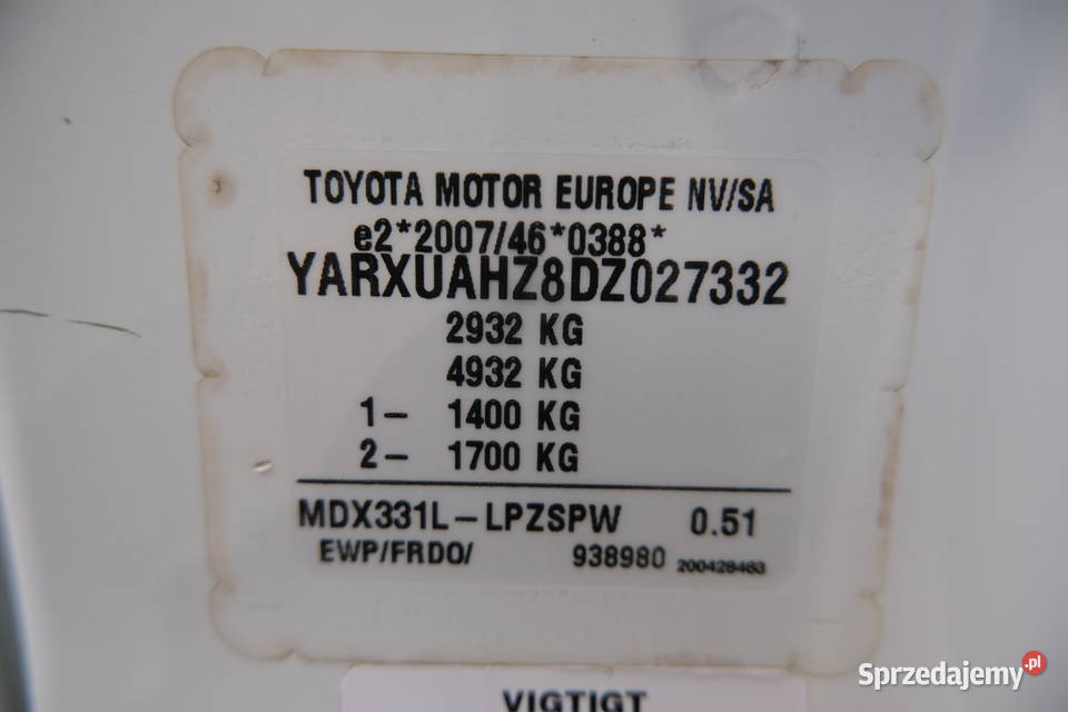 TOYOTA PROACE 2013 199700 3 128 Warszawa sprzedam