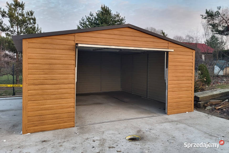 Garaż blaszany dwuspadowy drewnopodobny 5x6 Bydgoszcz