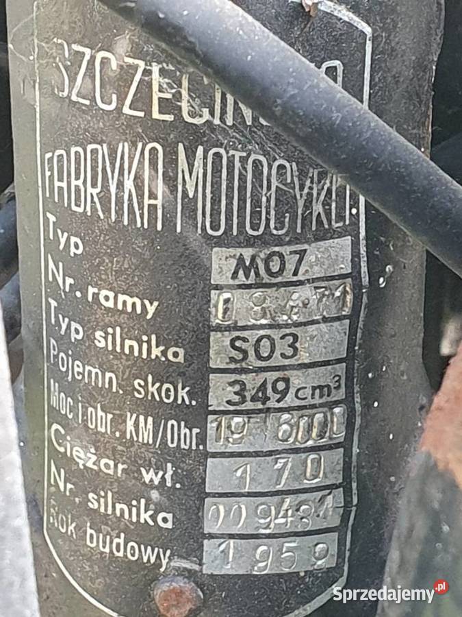 Junak M07 1959 Poręba sprzedam