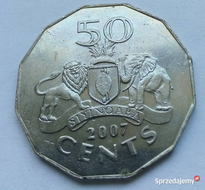 SWAZILAND50 CENTS2007 r LEW I SŁOŃ Legionowo sprzedam