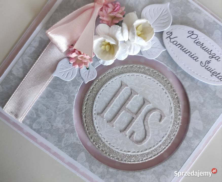Kartka ręcznie robiona na Komunię Świętą z Łódź