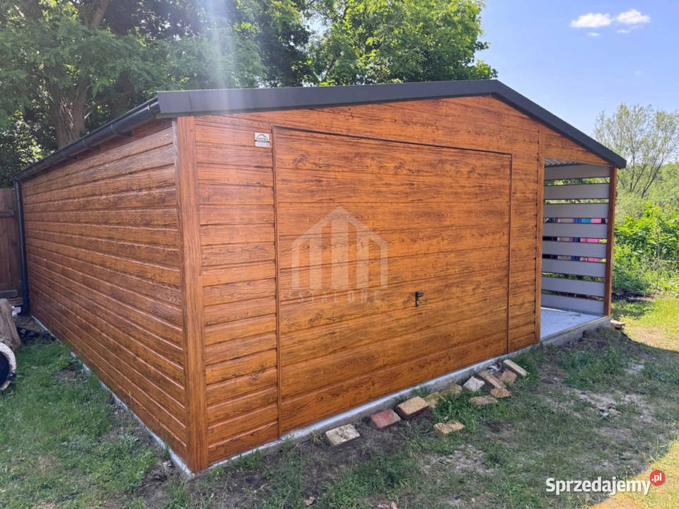 Garaż blaszany 4x6m wiata brama drzwi okno rynny Częstochowa