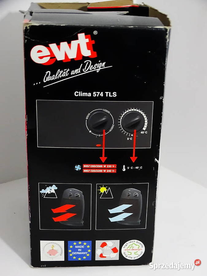 Termowentylator ewt Clima 574 TLS 2000 W Made in Biłgoraj