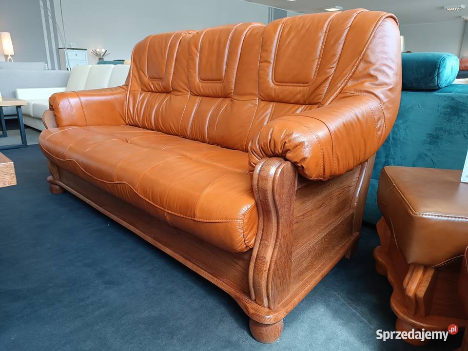 Kanapa 3 osobowa ROMA SKÓRA NATURALNA Outlet 35 Panki