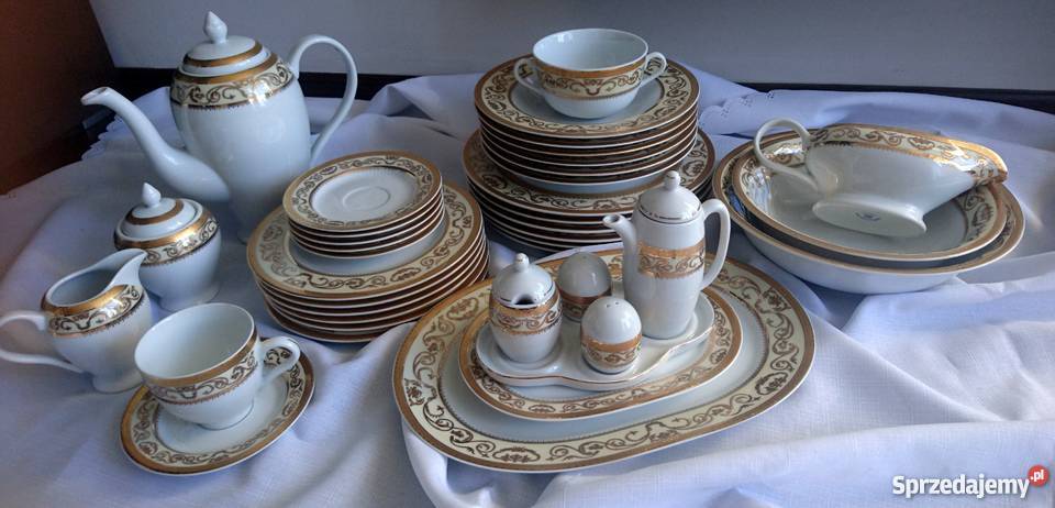 Porcelana serwis obiadowy kawowy 51 zdobiony Gdańsk