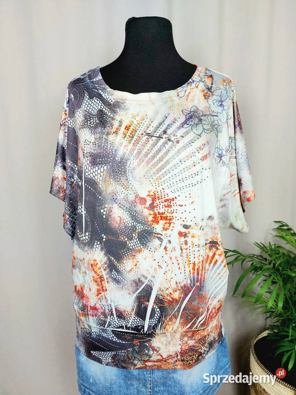 Bluzka damska kimonowa krótki rękaw batwing z krótki Odzież damska łódzkie Złoczew