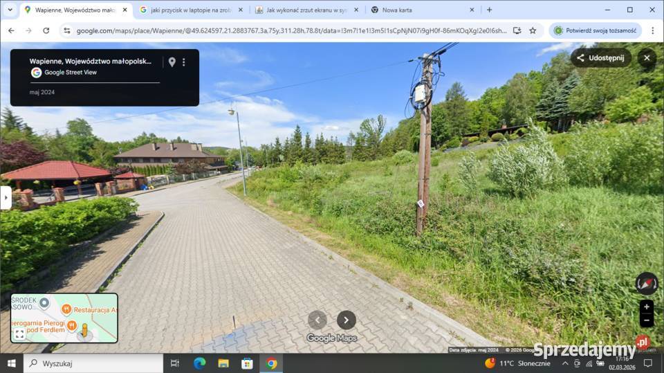 Sprzedam działkę budowlaną w ścisłym centrum Wapienne