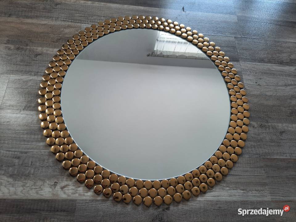 Lustro okrągłe dekoracyjne złote ścienne 50 Lustra Przemyśl