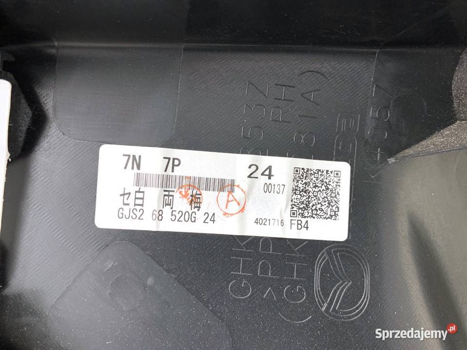 BOCZEK DRZWI PRAWY TYŁ MAZDA 6 GJ SedanLimuzyna