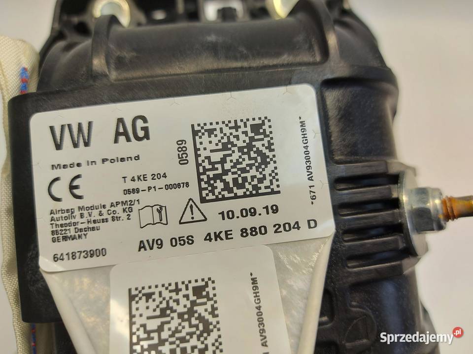 Audi Q8 ETRON SUV airbag poduszka prawa pasażera