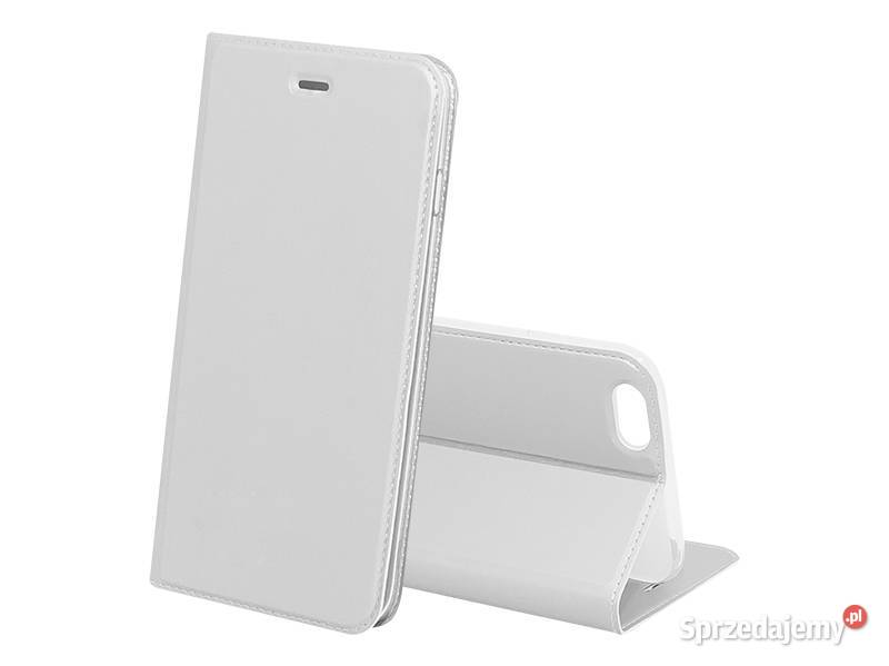 Pokrowiec etui z klapką srebrne do APPLE iPhone