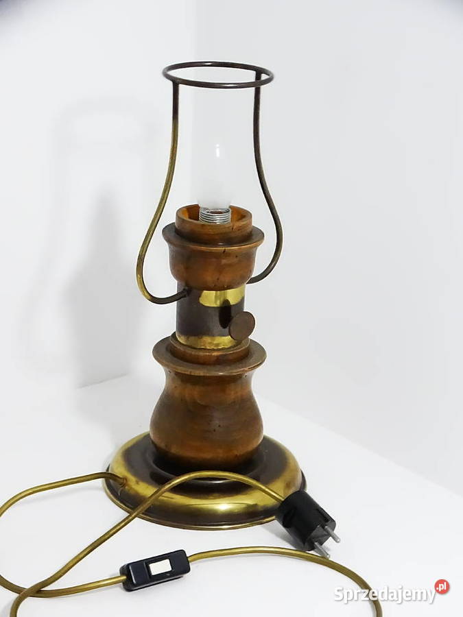 Lampa stołowa vintageretro z kloszem szklanym 40 Biłgoraj