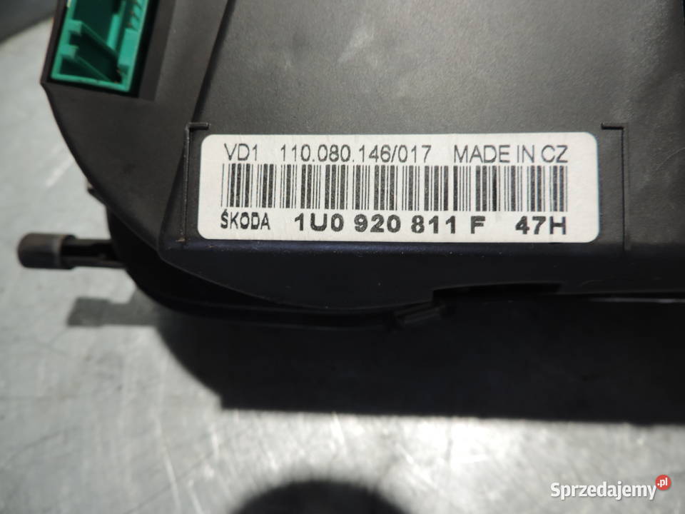 LICZNIK SKODA OCTAVIA I 19 TDI 1U0920811F małopolskie Nowy Sącz