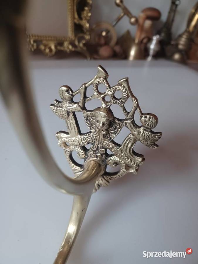 Piękny masywny mosiężny wieszak Poznań